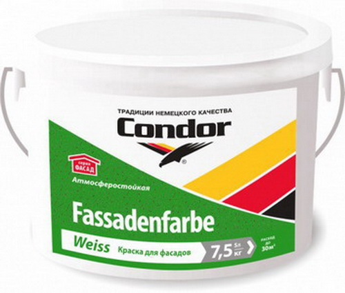Купить Краска акриловая фасадная Fassadenfarbe-Weiss 15 кг Condor                                          